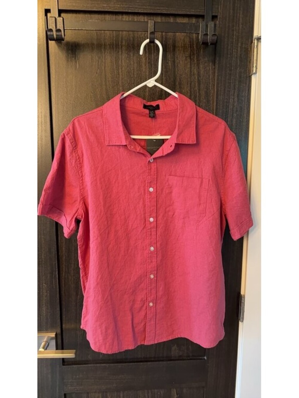 Magaschoni Men's Short Sleeve Button-Up Shirt 0096